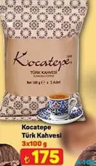 KOCATEPE TÜRK KAHVESİ 3X100 G fiyat ve kampanya bilgisi